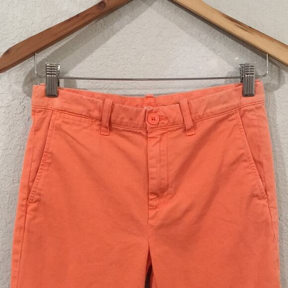 Crewcuts Girls Sz 10 Orange Sun Faded Slim Fit Chino Pants Adjust 100% Cotton - Picture 2 of 10